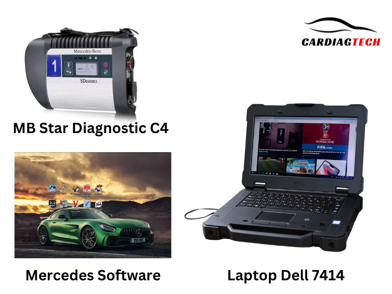 MB STAR C4 DOIP+ Full Mercedes software+ Laptop Dell 7414