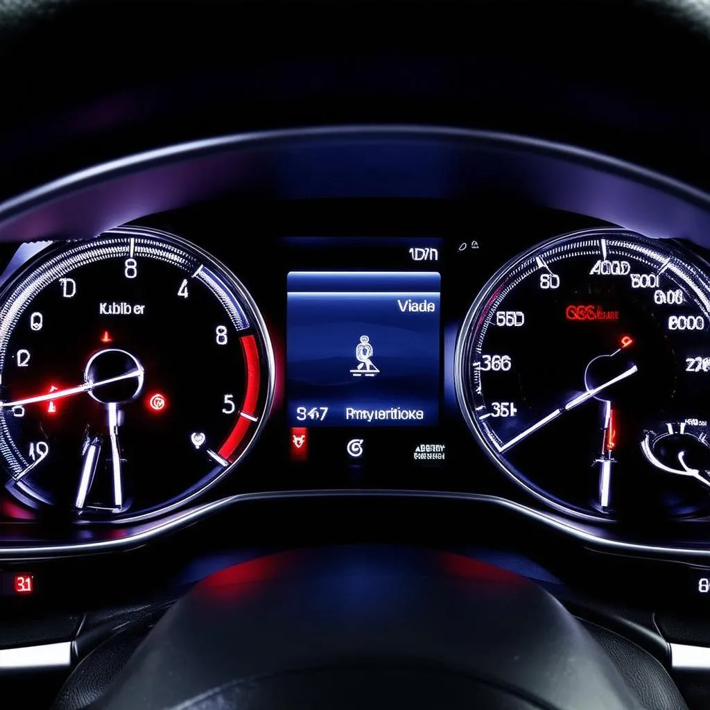 Audi B7 Dashboard with Warning Lights