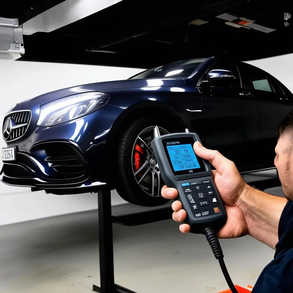 Mercedes Benz Scan Tool in Use