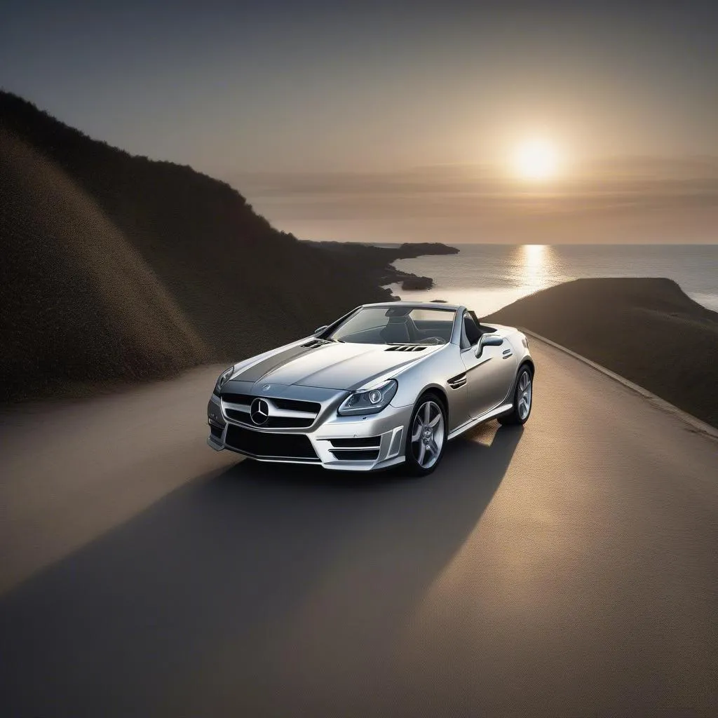 Mercedes SLK with a fixed glass roof