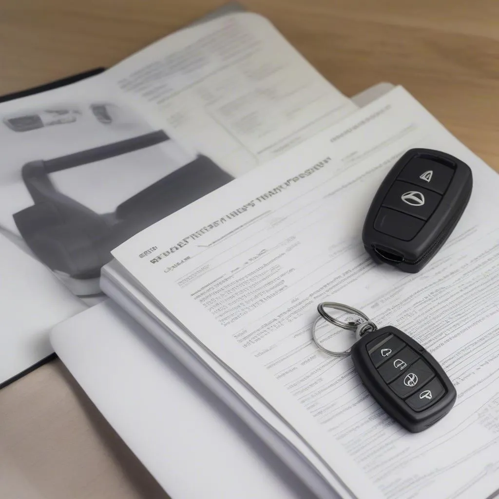 Acura RDX Key Fob and Owner's Manual