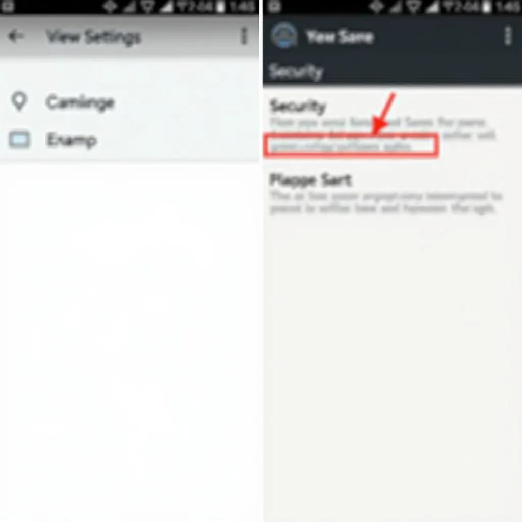 Android device settings menu