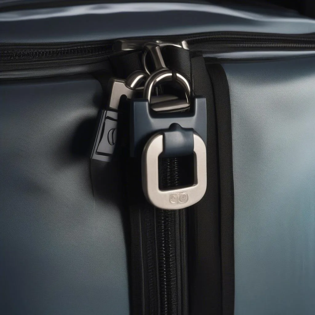 Close Up of Anti Theft Zipper on Luggage