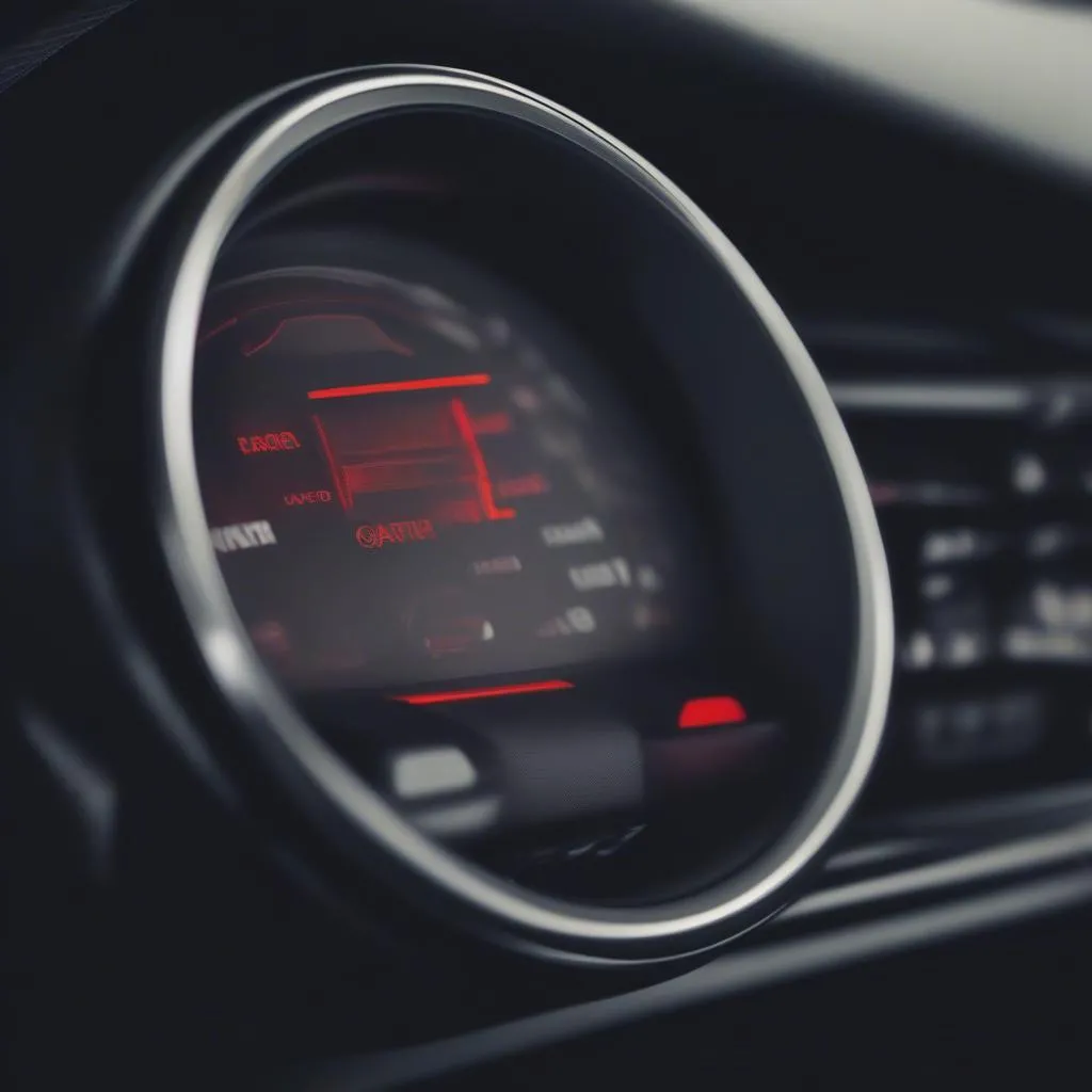 Audi dashboard with battery warning light illuminated