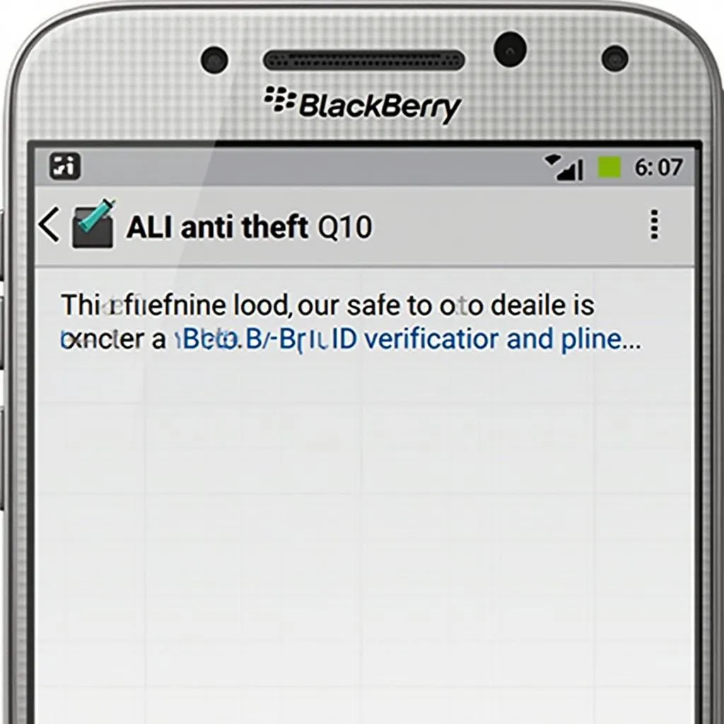 BlackBerry Q10 locked screen