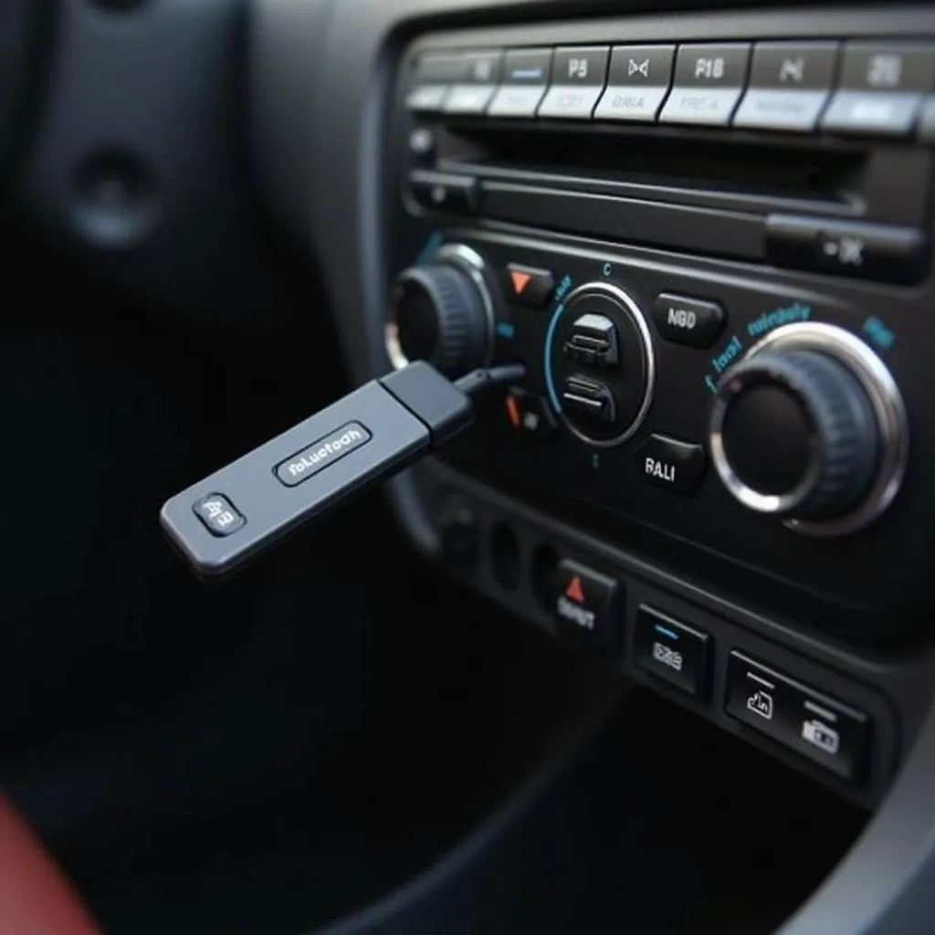 Bluetooth adapter connected to car radio