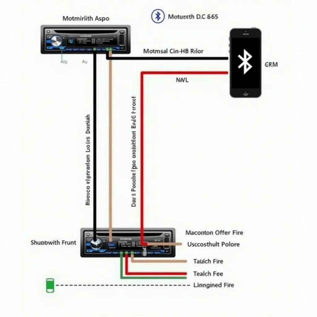 Bluetooth AUX Car Radio Wiring Diagram