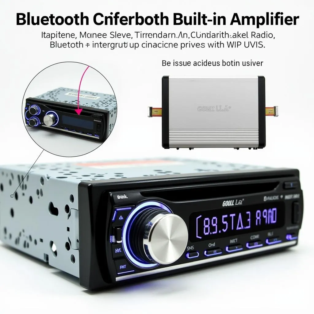 Bluetooth car radio with built-in amplifier