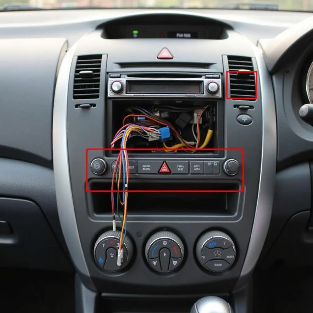 Bluetooth car radio installation in a Toyota Matrix