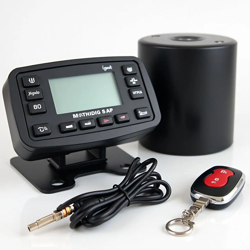 Car alarm system with remote control.