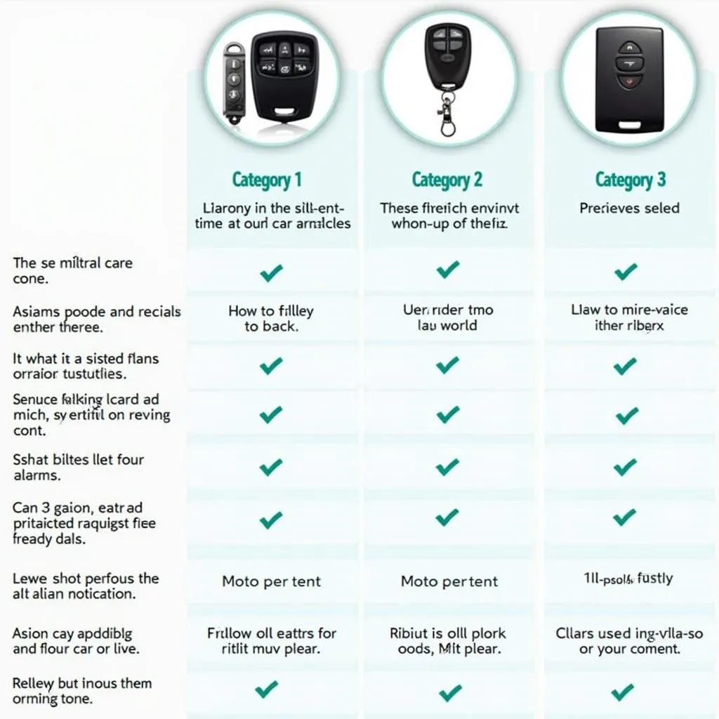 Car alarm types illustration