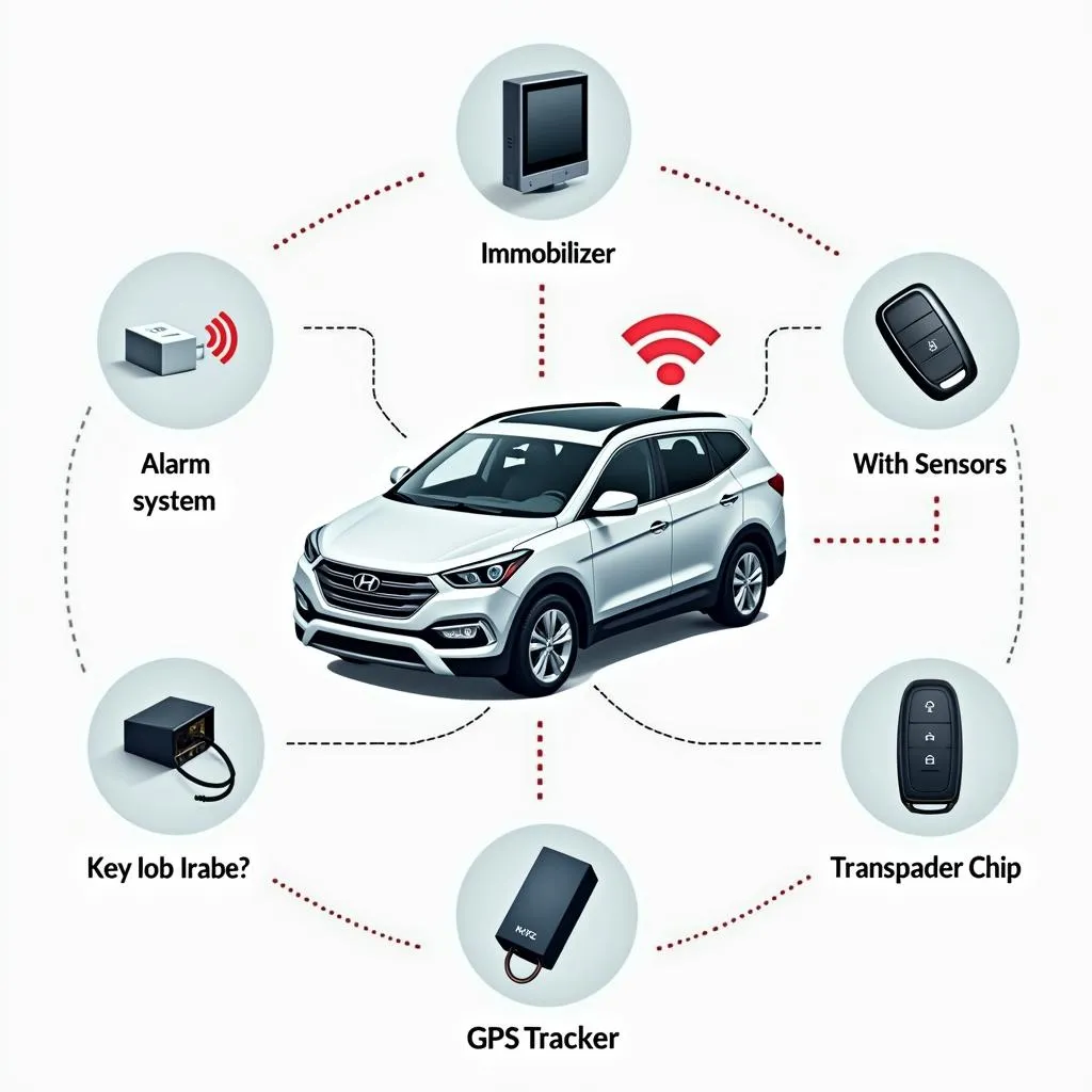 Car anti-theft system components diagram