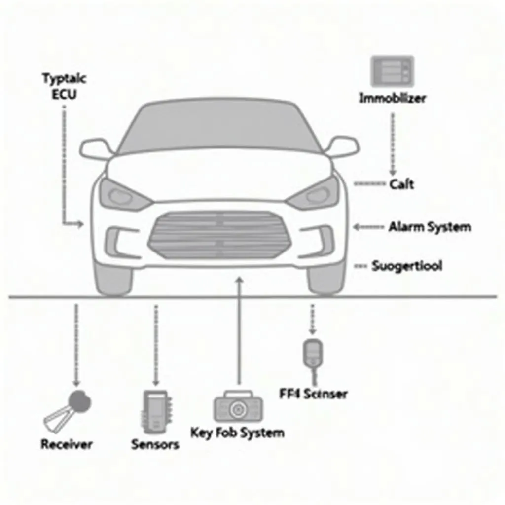 Car anti-theft system components diagram