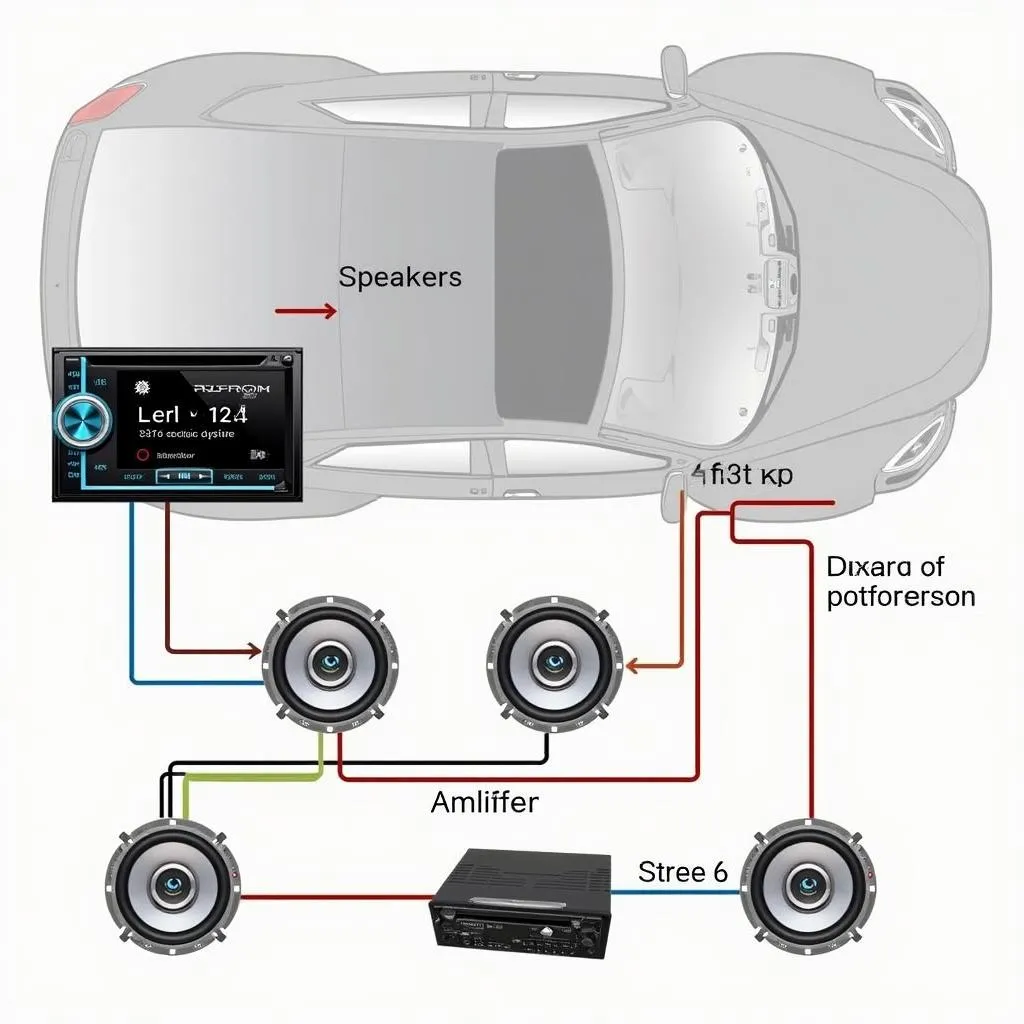 Car audio system components diagram