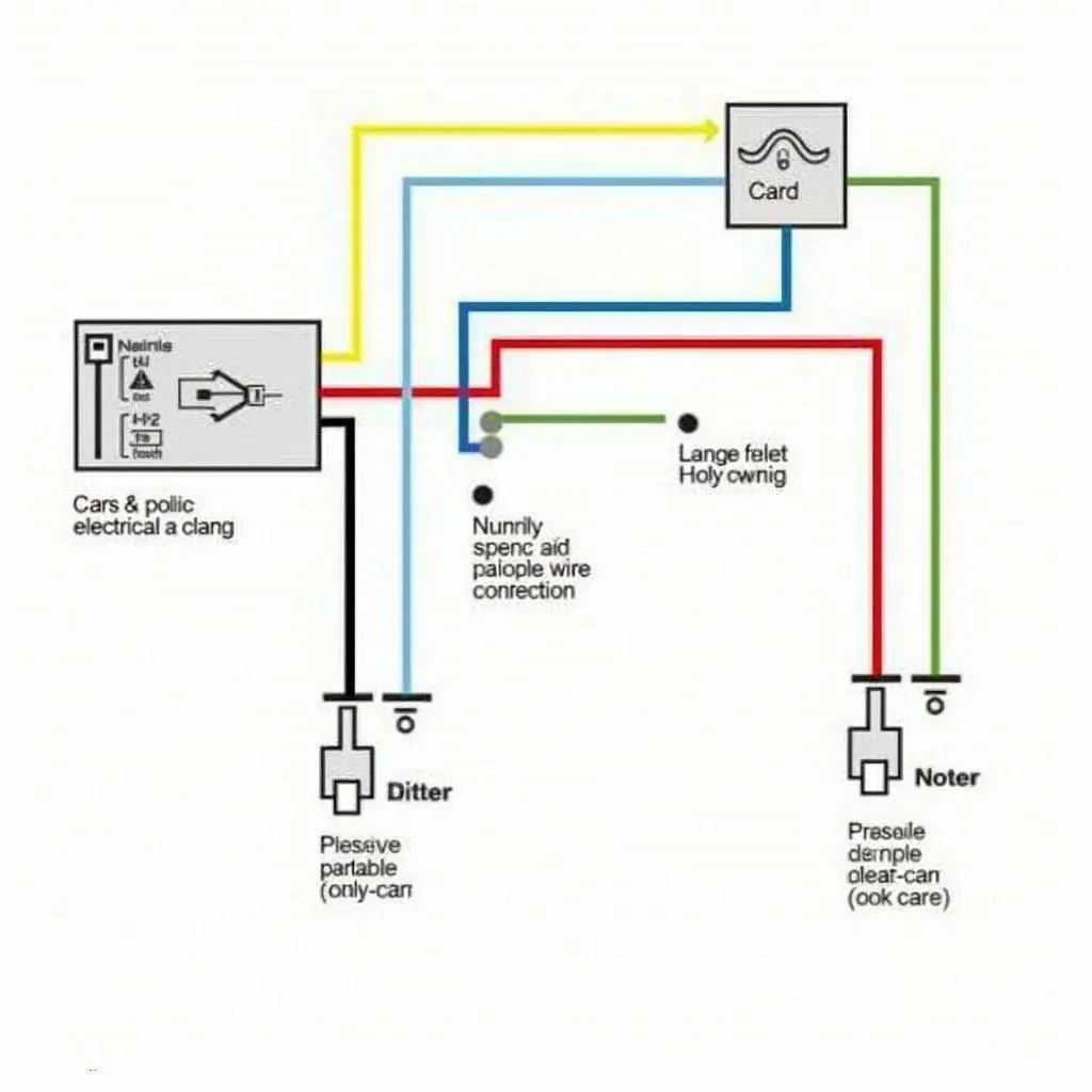 A diagram illustrating the wiring connections for a car audio system.