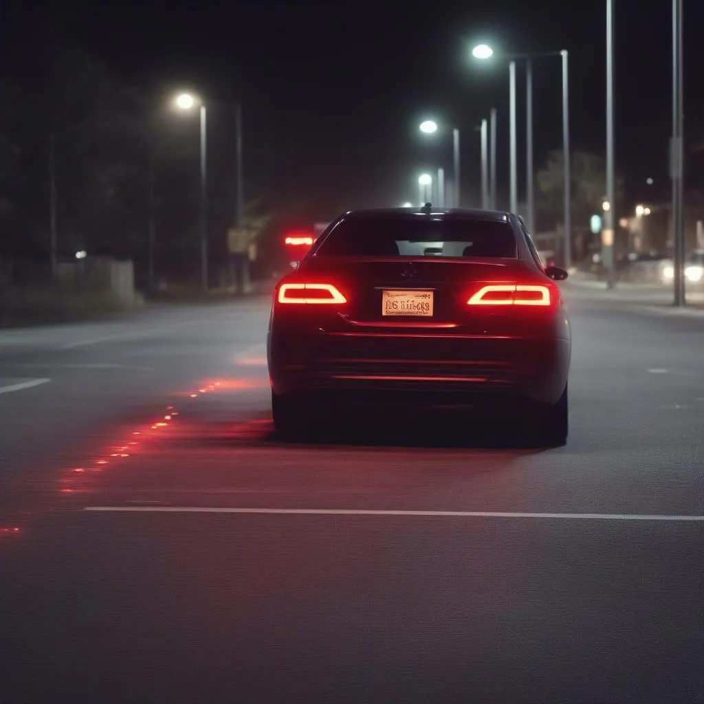 car-with-brake-lights-on