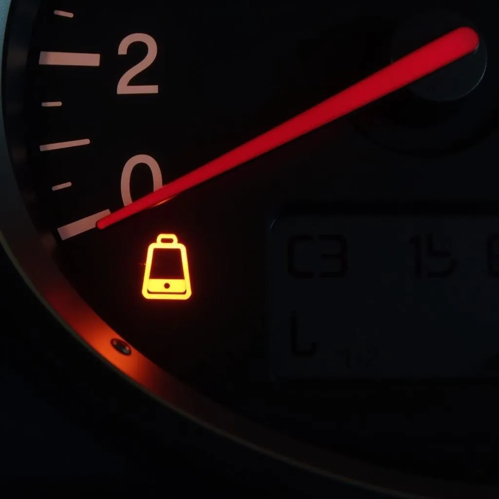 Car Dashboard with Warning Lights