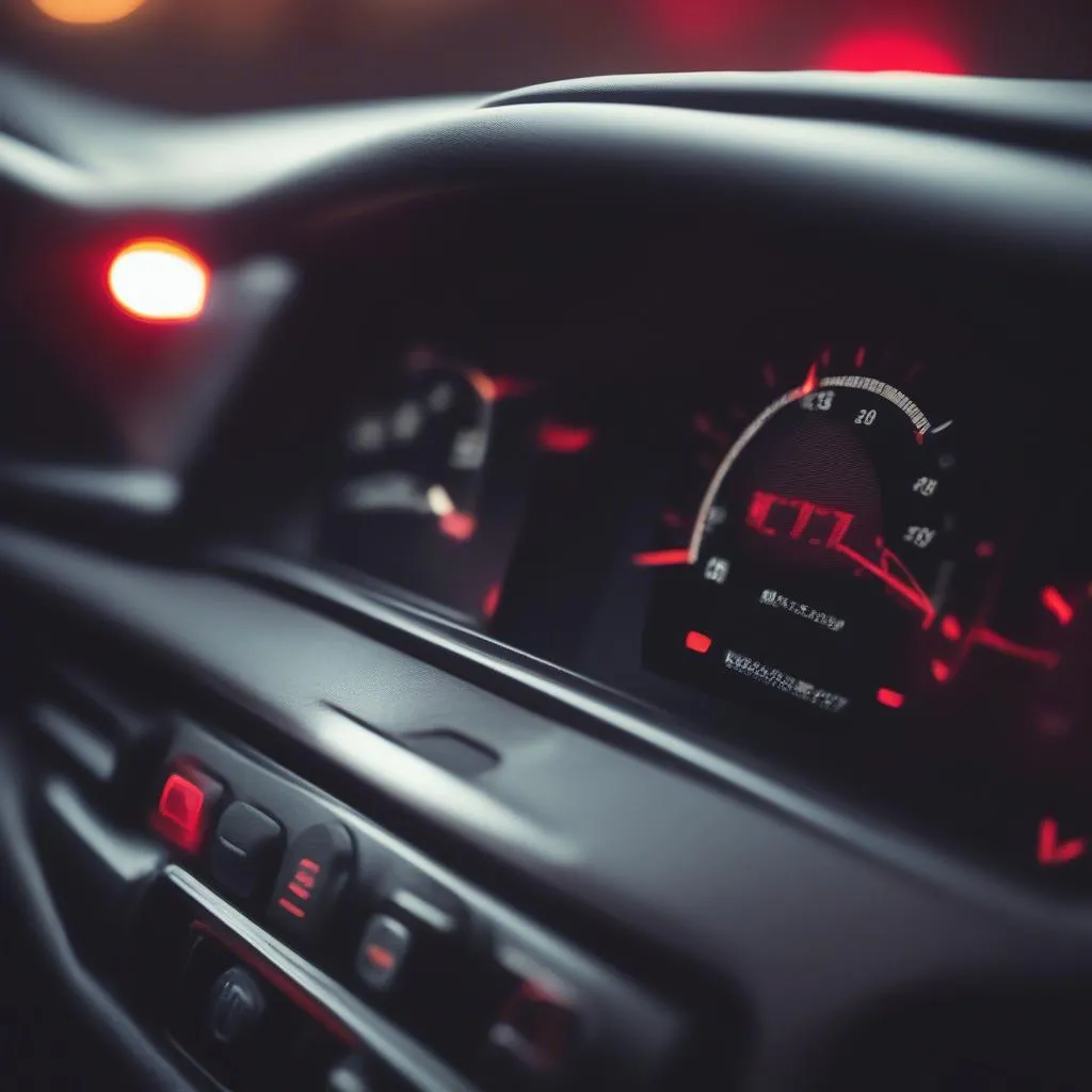 Car Dashboard with Flashing Anti-theft Light