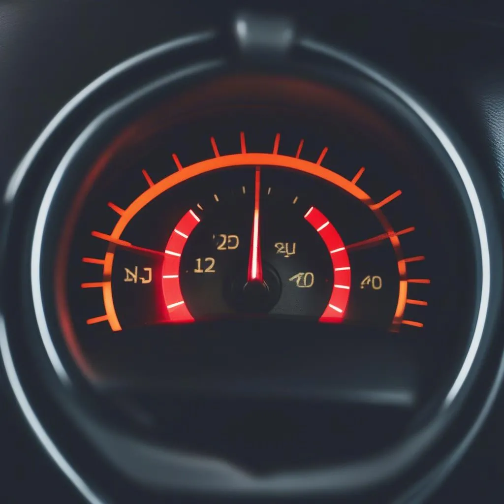 Car Dashboard Showing Flashing Security Light