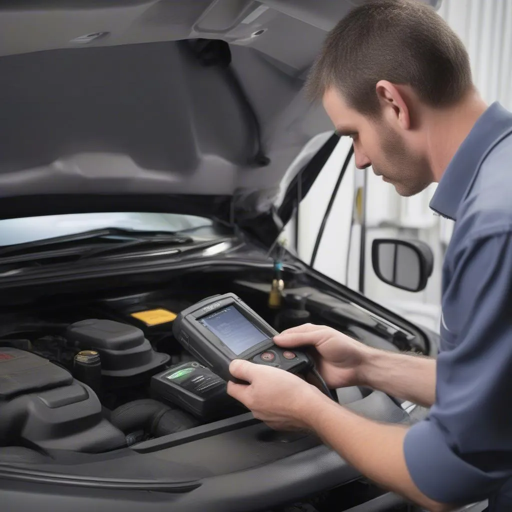 Car Diagnostic Scanner plugged into a 2014 Honda Civic