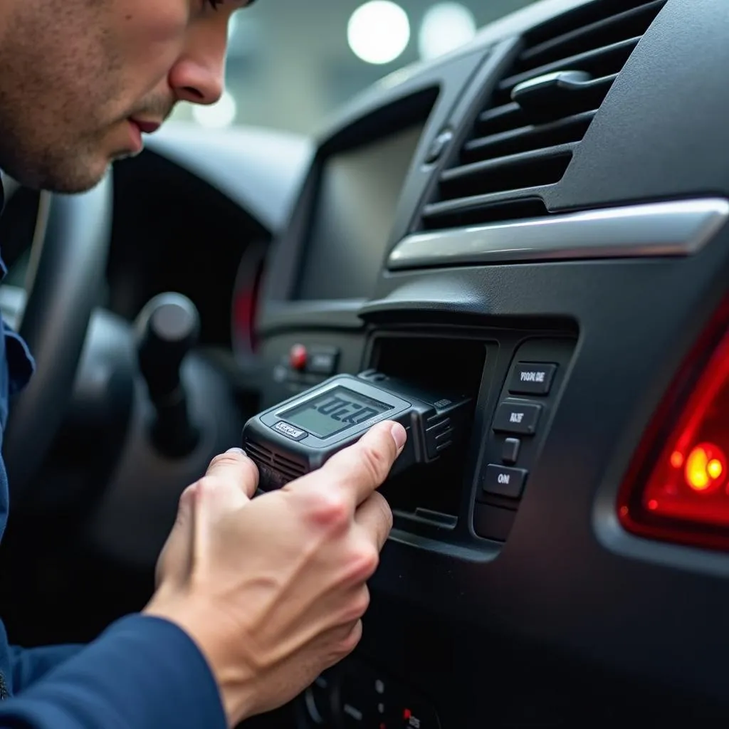 Using a car diagnostic scanner to identify issues