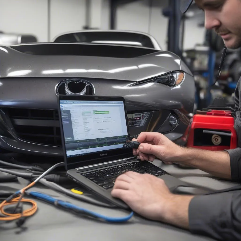 Car Diagnostic Software on Laptop Display