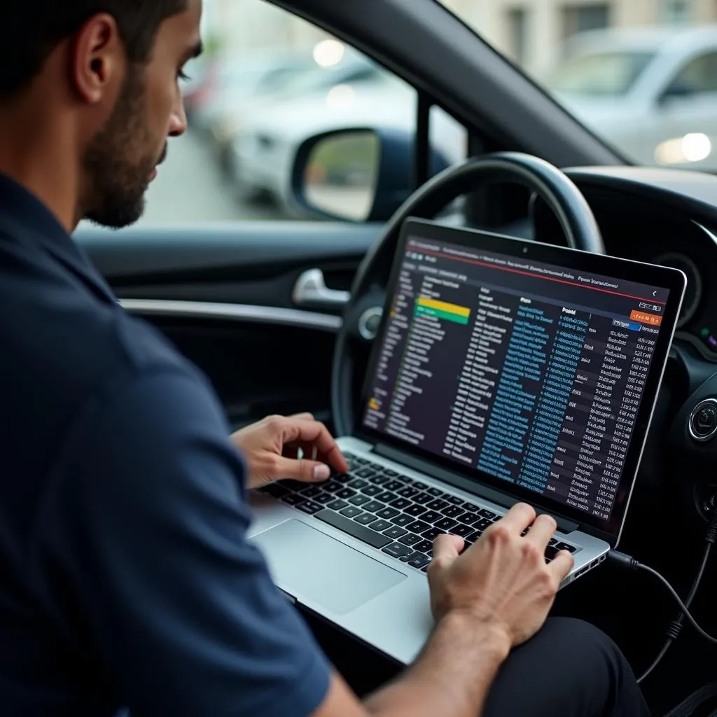 Car diagnostic software in use