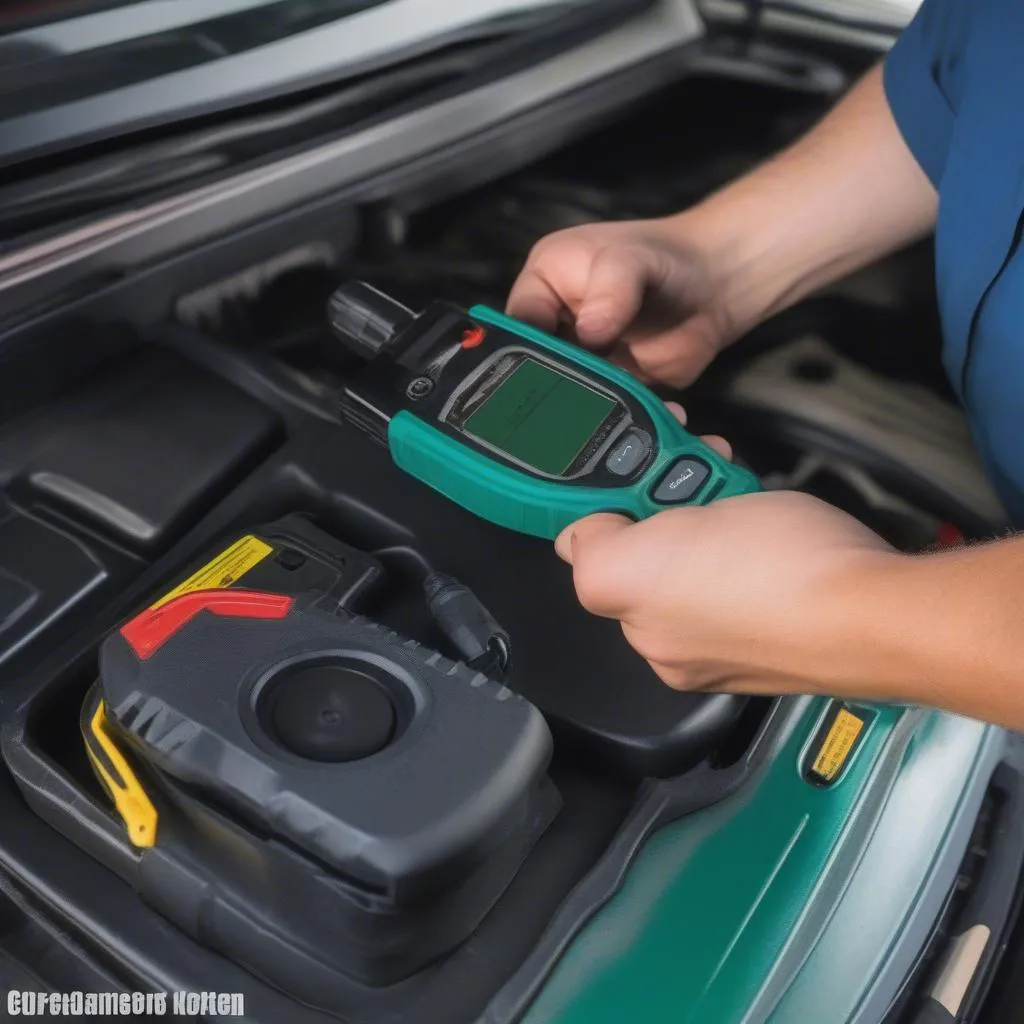 Car Diagnostic Tool Connected to Ford Ranger OBD-II Port