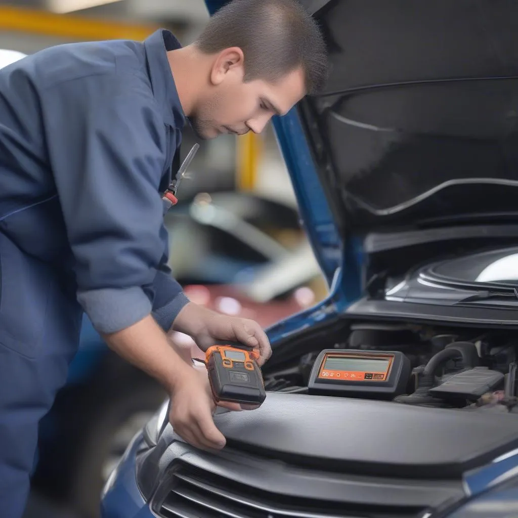 Car Diagnostic Tool in Use