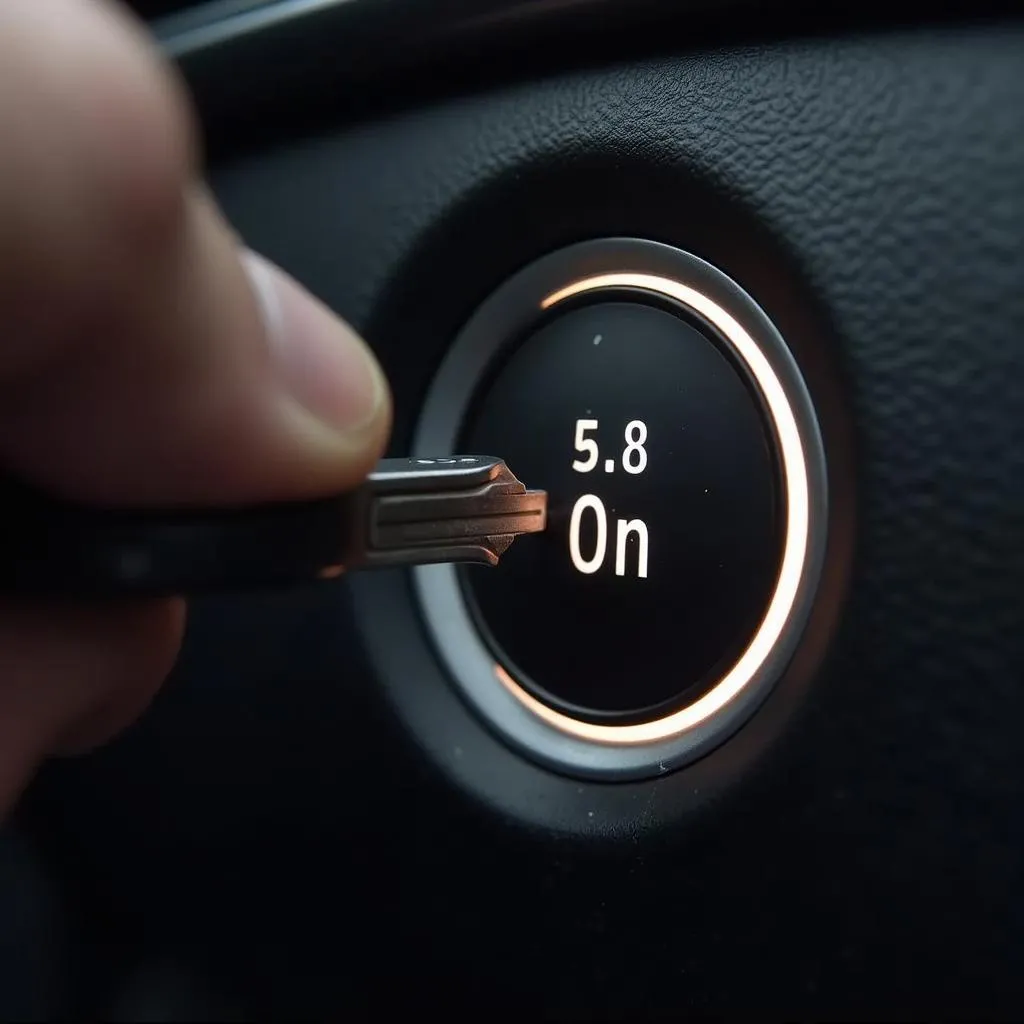 Car ignition in the &quot;On&quot; position