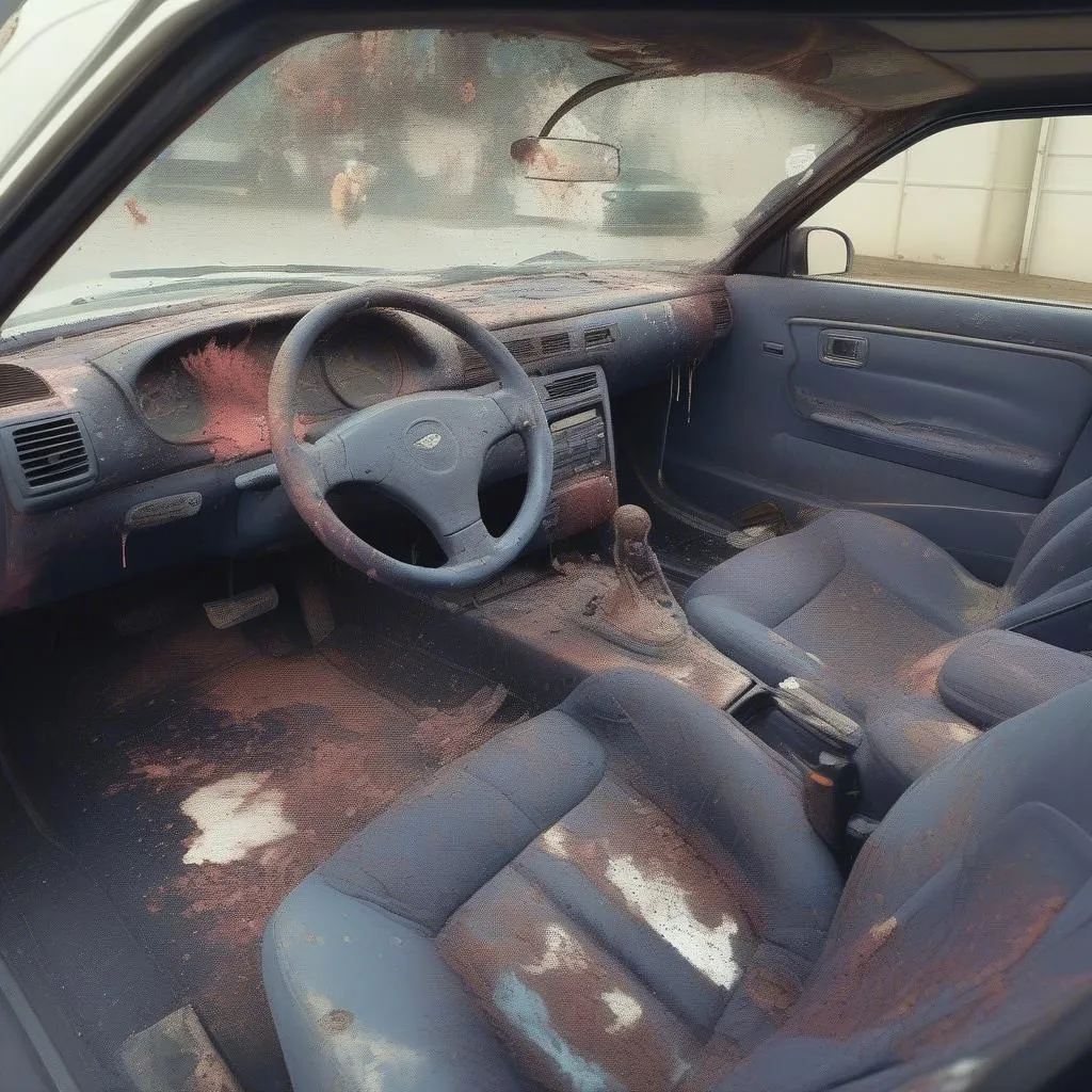 Car Interior Stained by Dye Pack