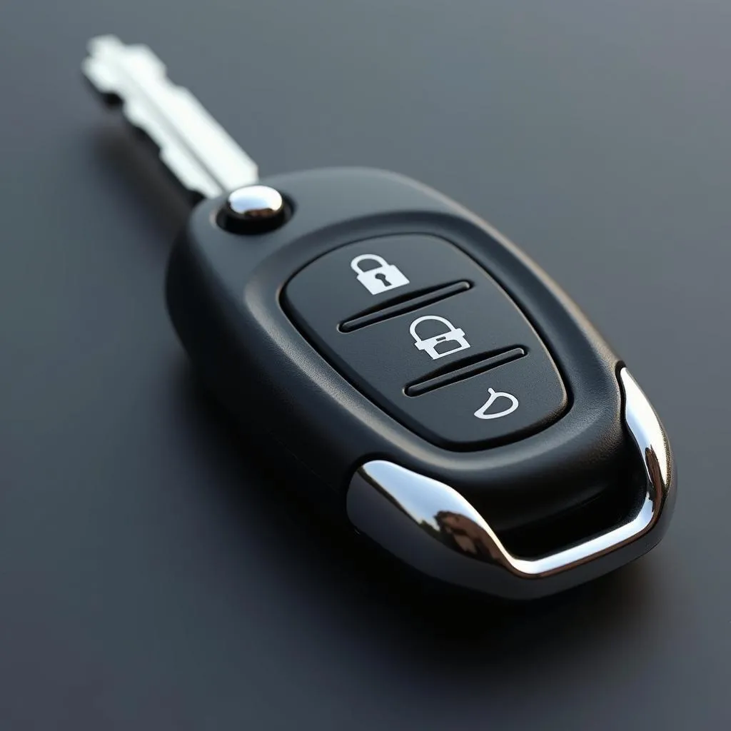 Car key with remote control buttons