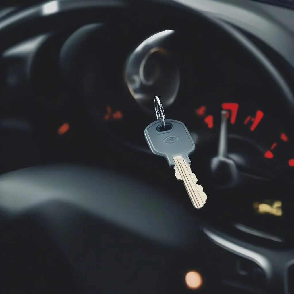 car key in ignition