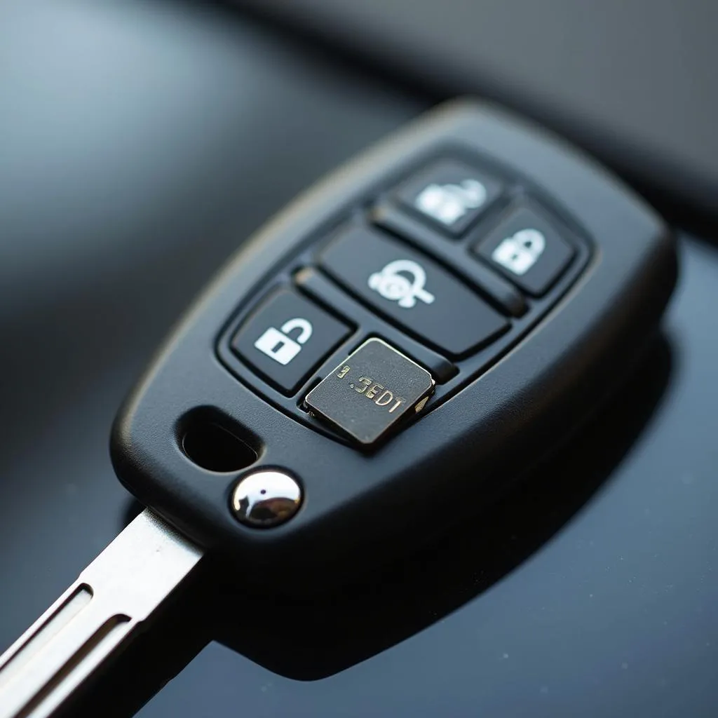 Car key with transponder chip