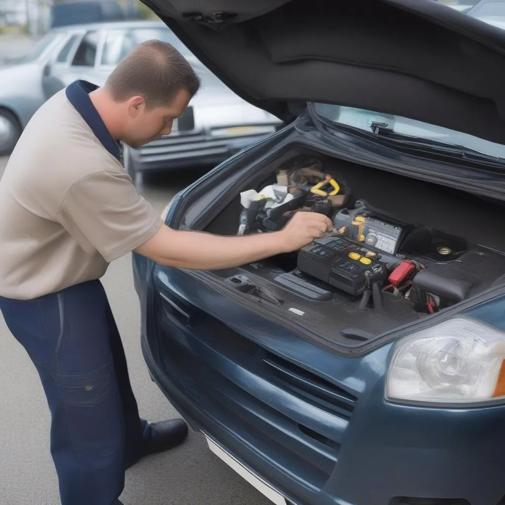 Car Locksmith Working on Ignition