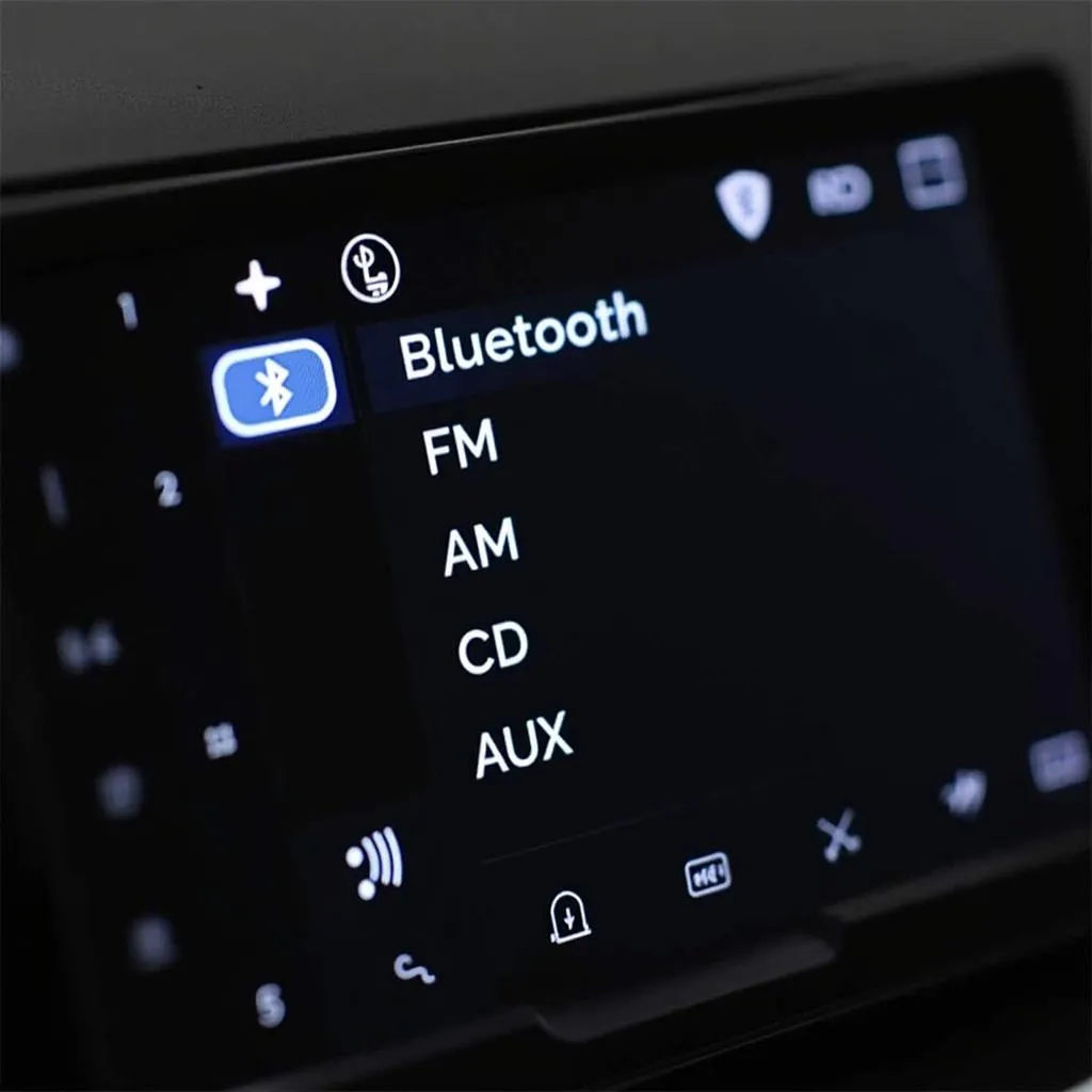 Selecting Bluetooth input on car radio