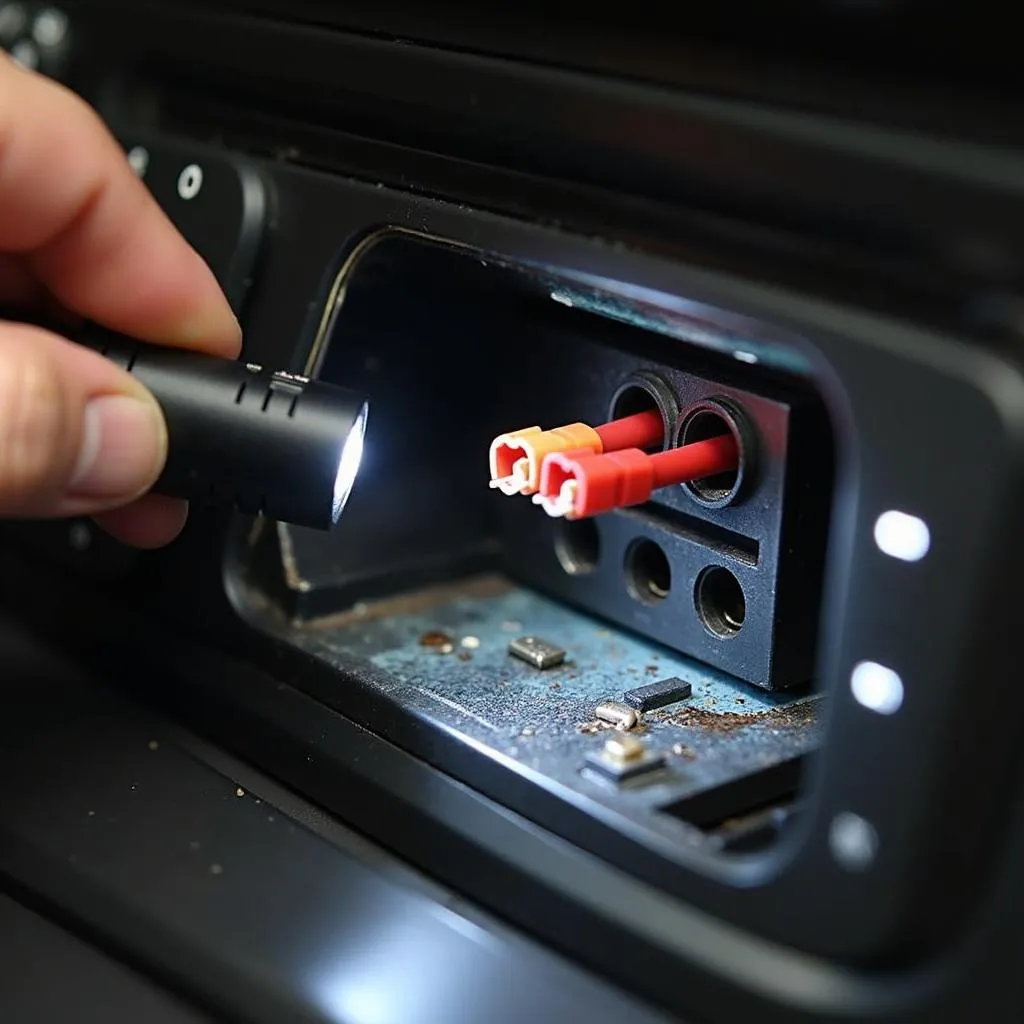 Inspecting car radio ISO plug wiring