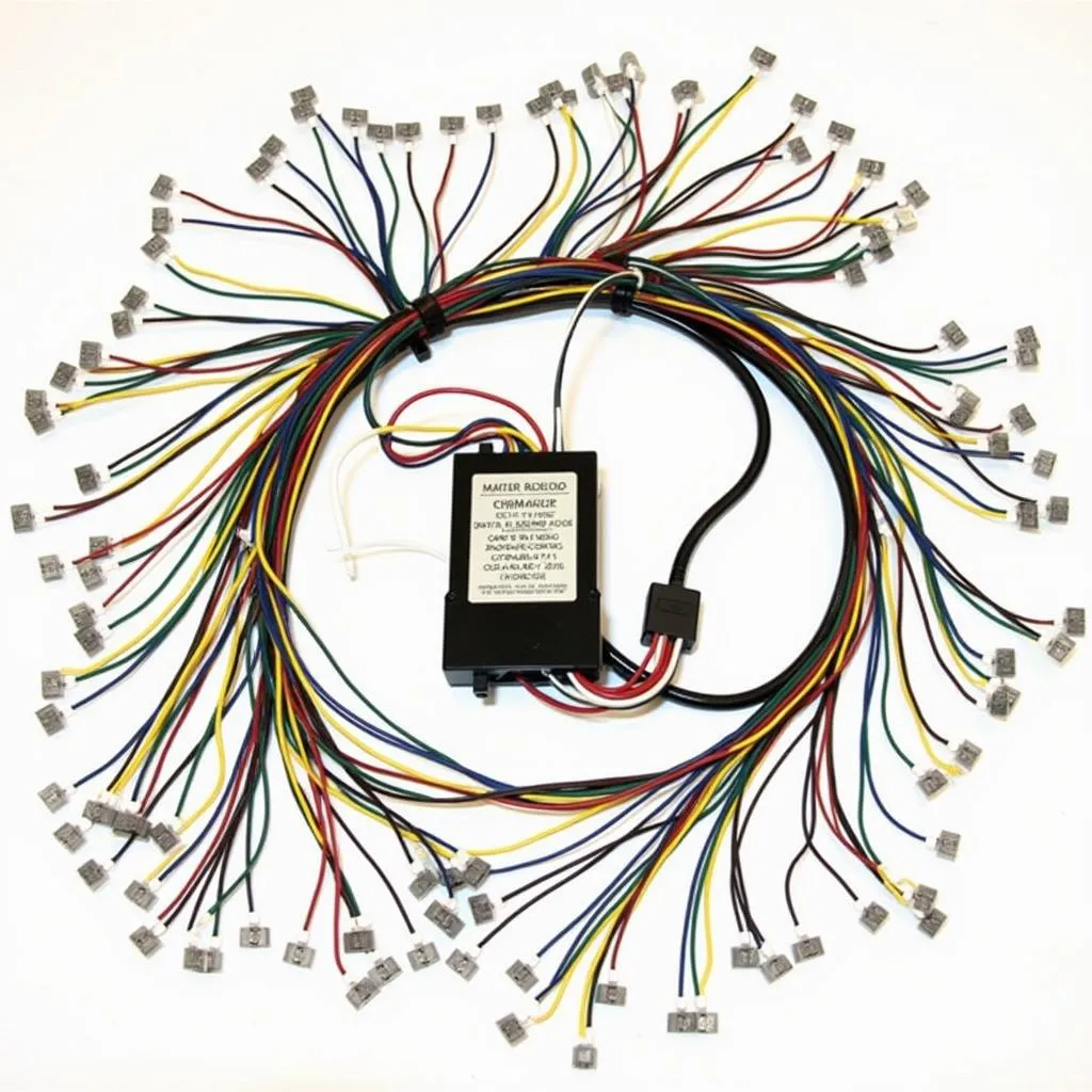 Car radio wiring harness with labels