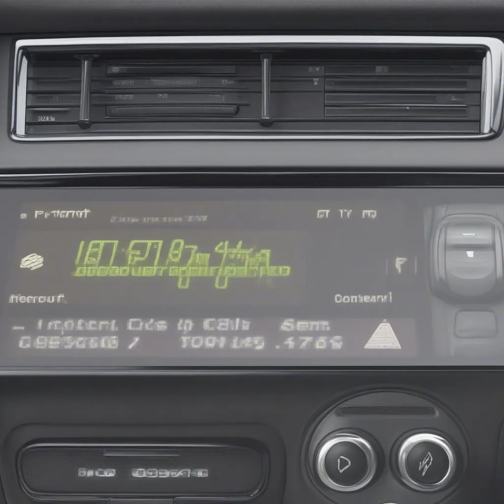 Car radio display showing code entry