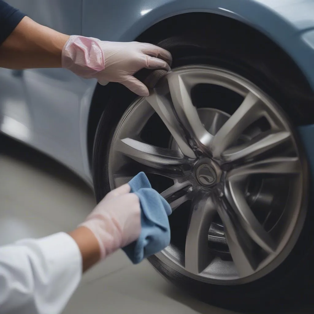 Polishing a Car Rim