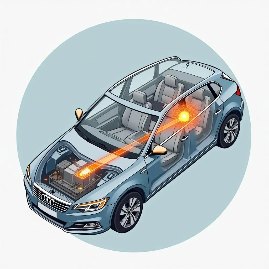 Car shock sensor illustration