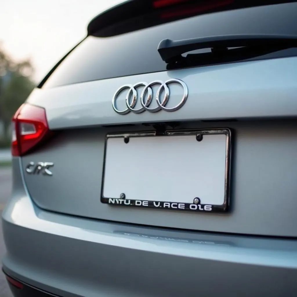 Car with Secured License Plate