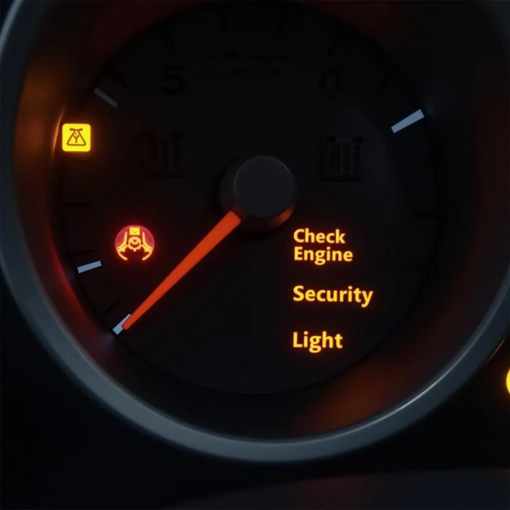 Chevy Malibu dashboard with warning lights illuminated