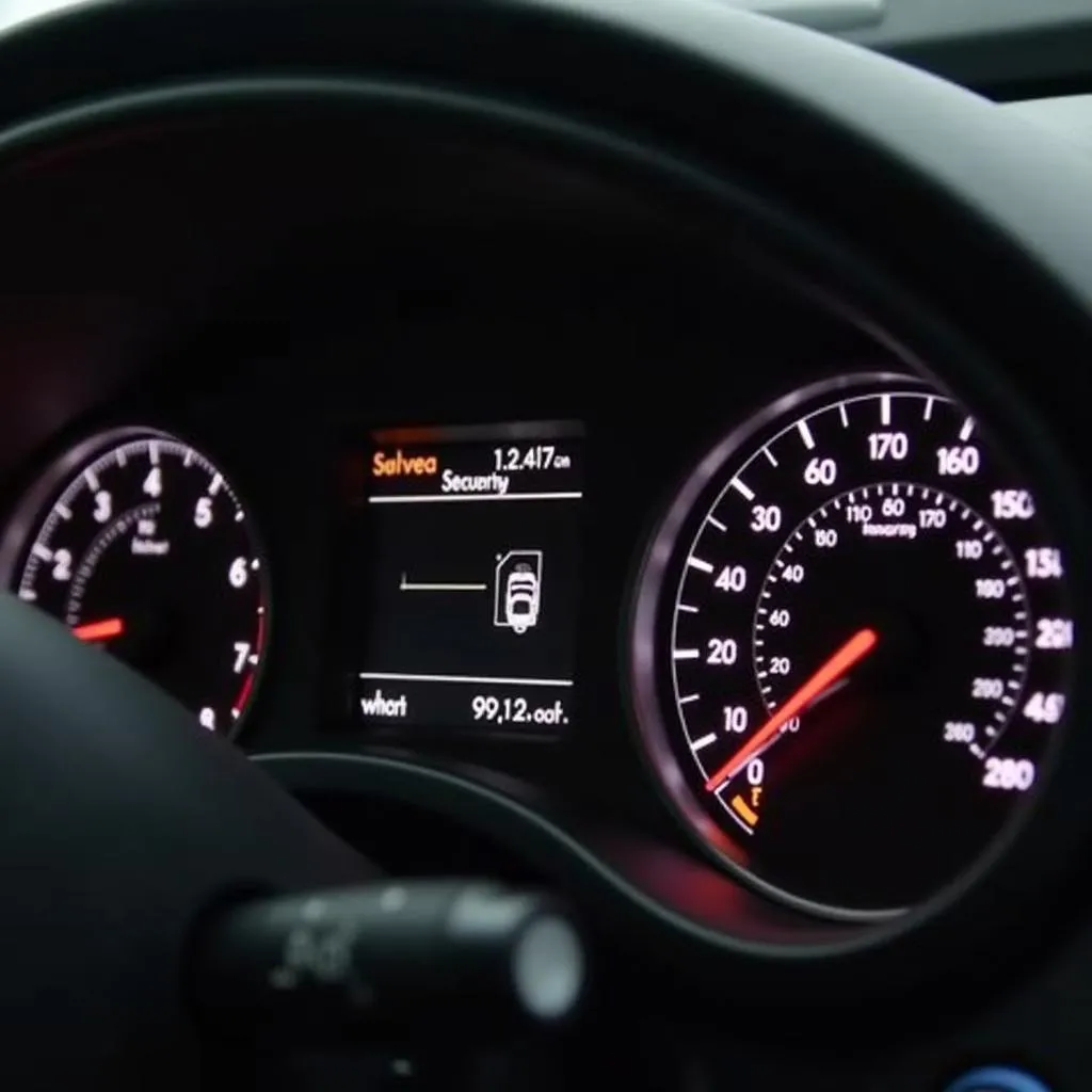 Chrysler 200 dashboard with warning lights illuminated