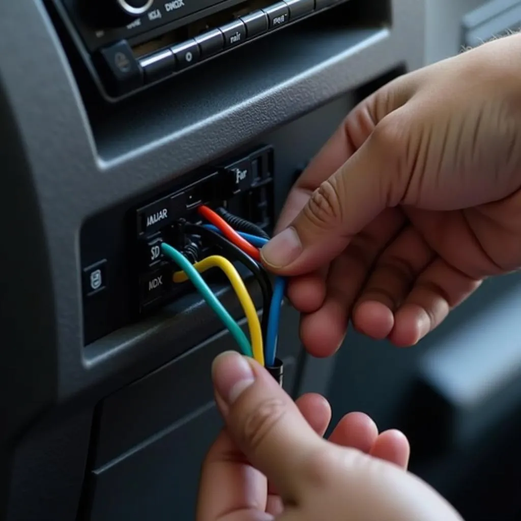 Connecting car radio wiring