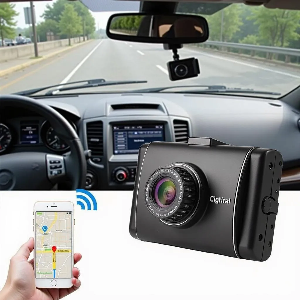 Car dashboard camera with GPS tracking