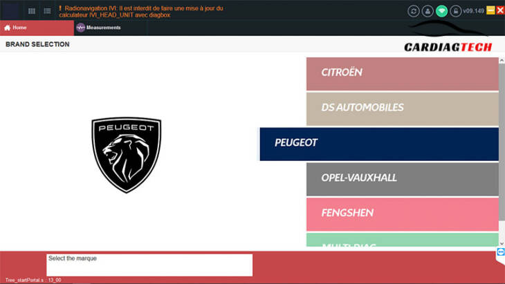 Diagbox Software Version 9.149 Supported Peogeot Car Models