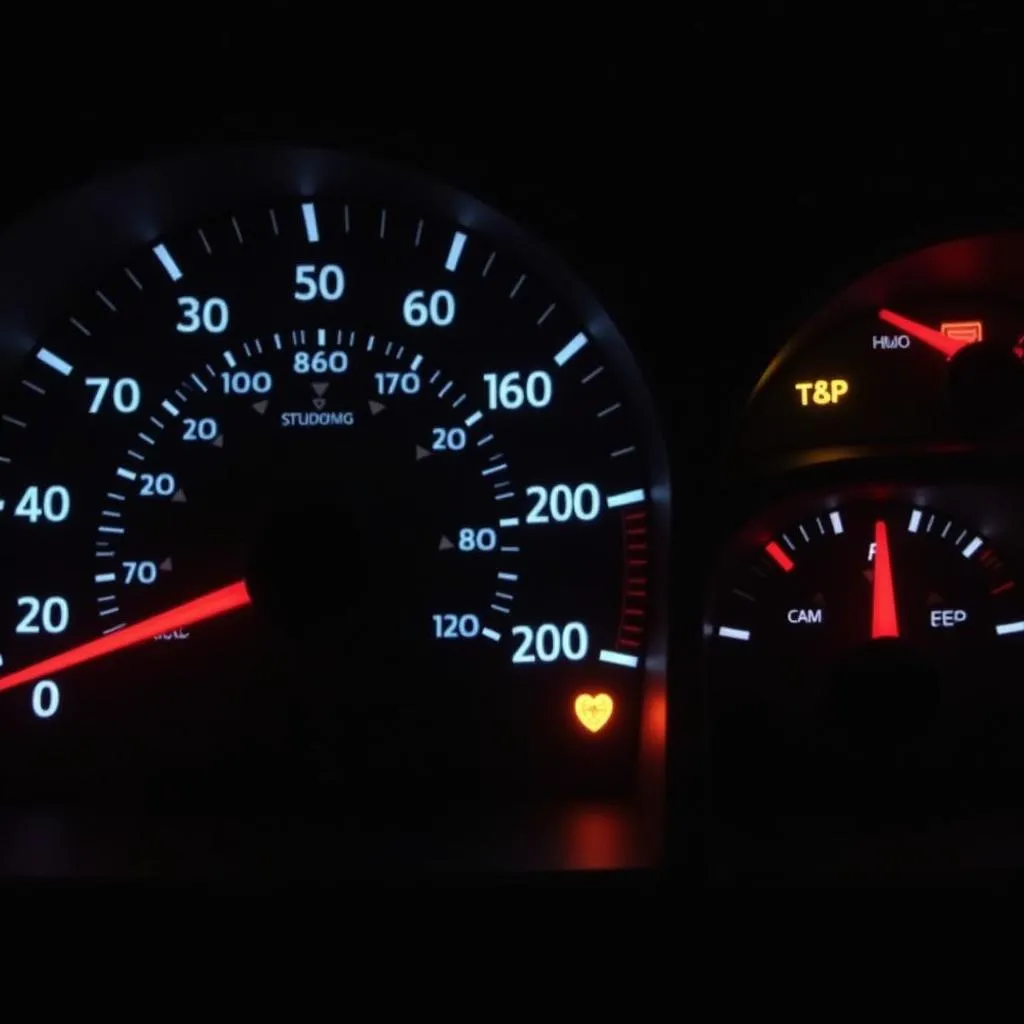 Ford Ranger Dashboard with Warning Lights