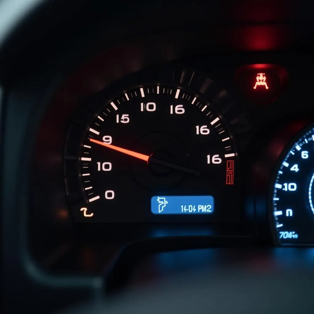 Ford Ranger dashboard with warning lights illuminated