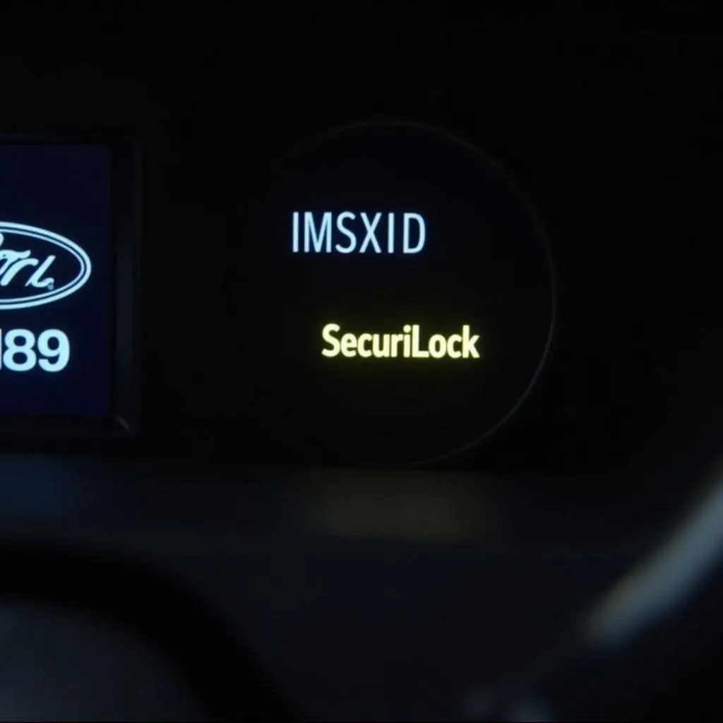 Ford Securilock warning lights on car dashboard